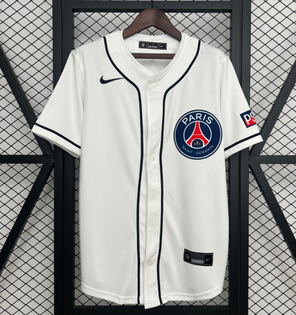 2025-26 PSG White Baseball Shirt